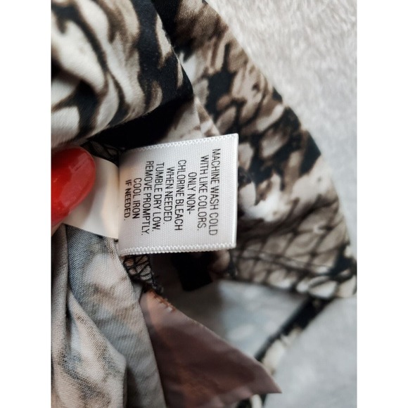 Dana Buchman Sheath Dress Womens‎ Medium Black Brown Snakeskin Print Round Neck - Picture 10 of 10